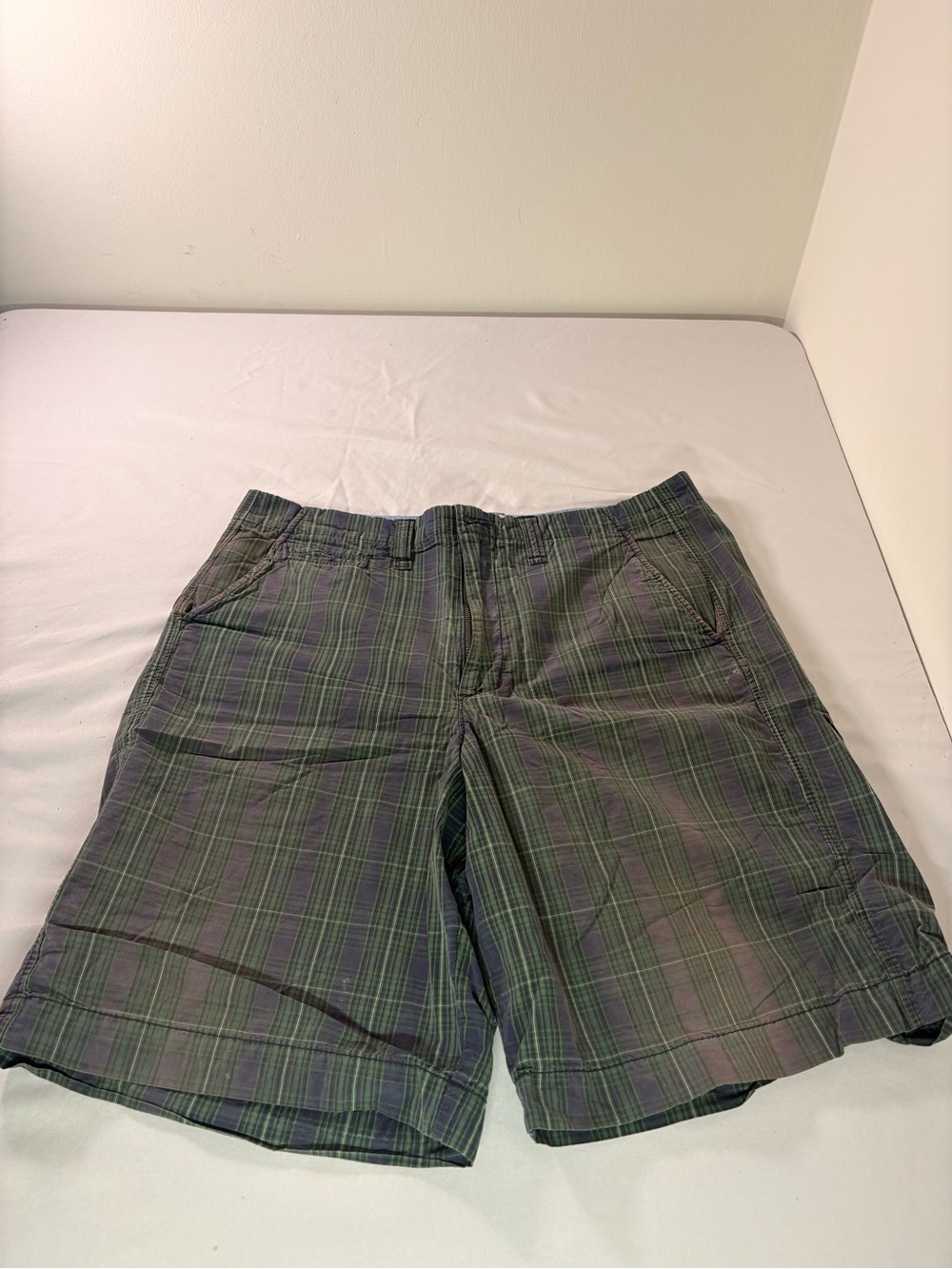 Merona Green Plaid Flat Front Men's Shorts
